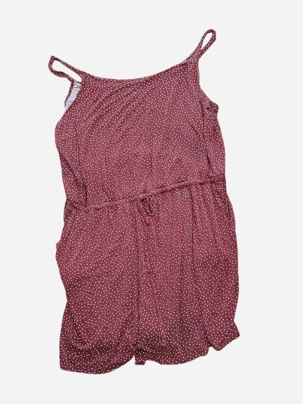 torrid Burgundy Polka Dot Romper with Adjustable Waist